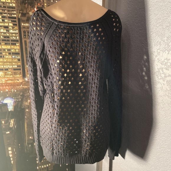 INC - open knit sweater: black sequin l/s - XL - Picture 15 of 16